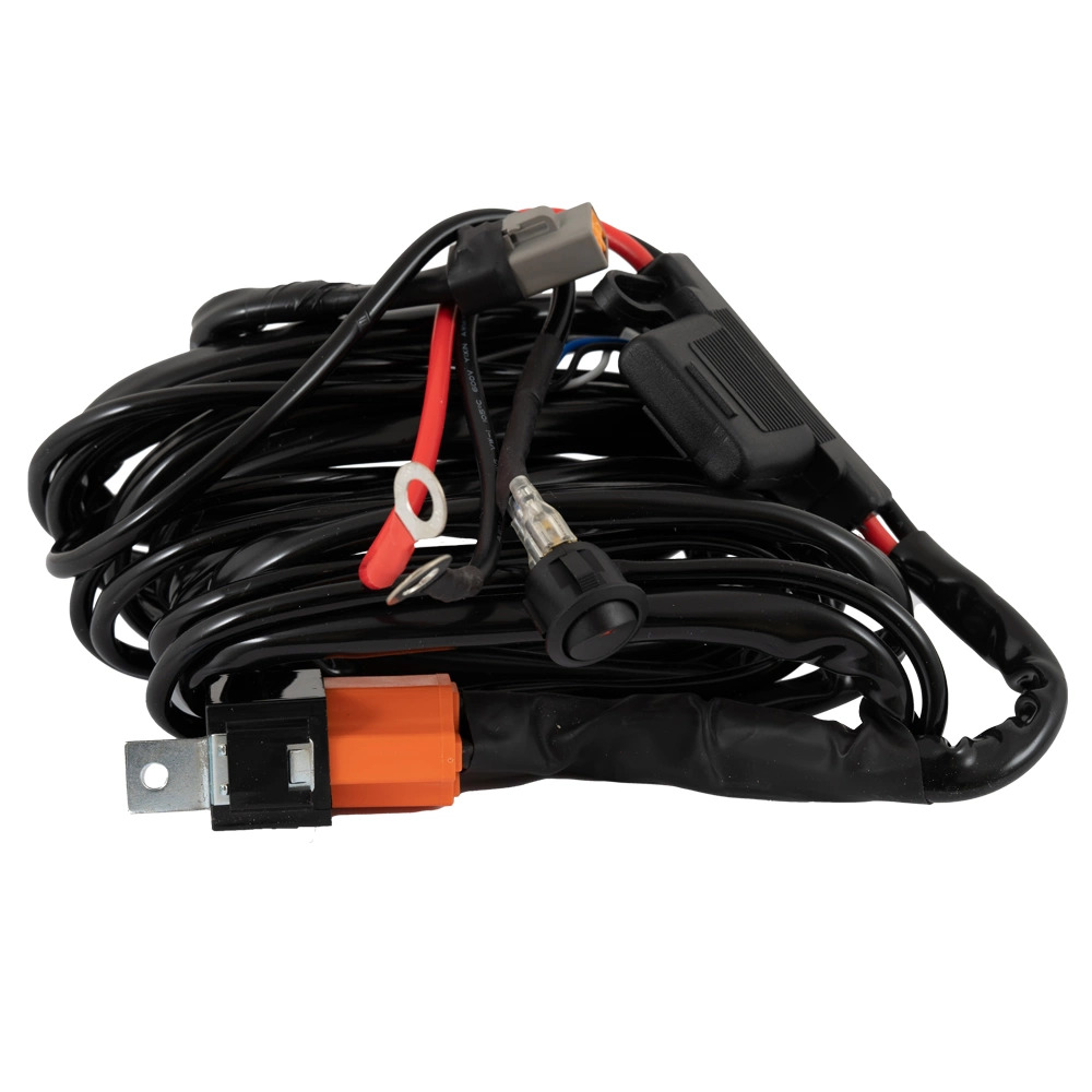 Kabelstam till tre extraljus på totalt 500W! Kabeln kommer komplett med grova kablar, kraftigt relä och extremt kraftig Maxi säkringshållare och 3 stycken DTP-kontakter.